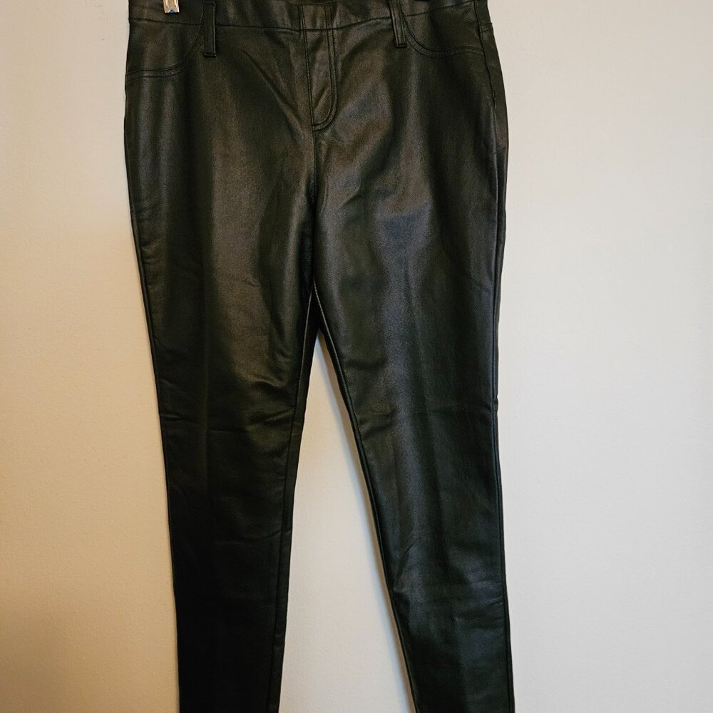 Faded Glory Faux Black Leather Stretch Pull On Pants